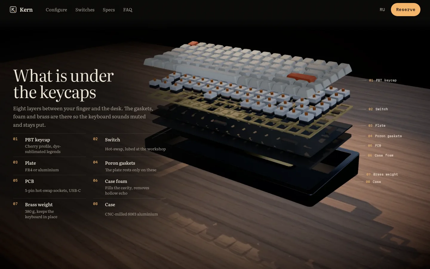 Kern 75 on a desktop, further down the page, frame 1